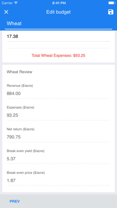 OSU Crop Budgeting App screenshot 3