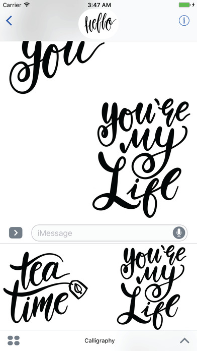 Hello Calligraphy! Stickers for iMessage screenshot 4