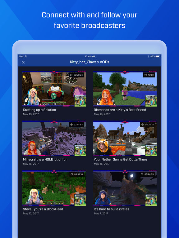 Screenshots of Mixer – Interactive Live Streaming for iPad
