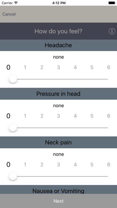 Concussion Diagnostic Tool screenshot 2