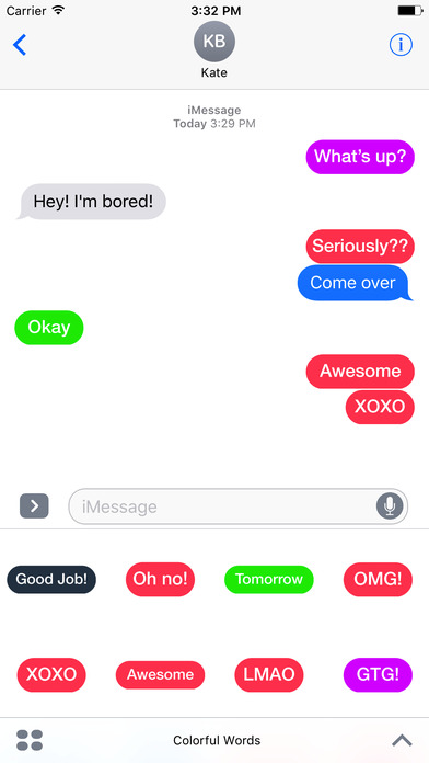 Colorful Words - daily text bubbles stickers screenshot 3