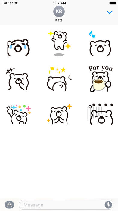 Animated Funny White Bear Stickers screenshot 2