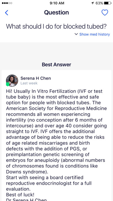 MedAnswers Infertility App screenshot 3