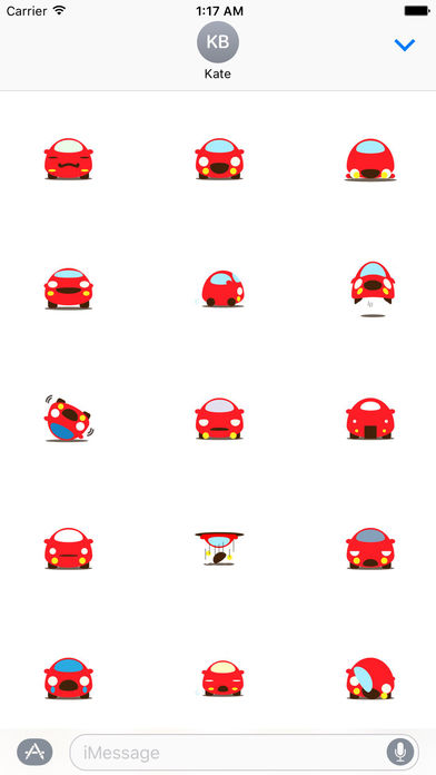 Cute Red Car Carmoji Stickers screenshot 2