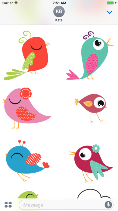 Colored Birds Stickers screenshot 3