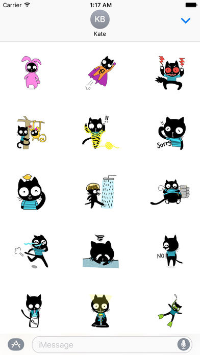 Naughty Black Cat Stickers screenshot 2