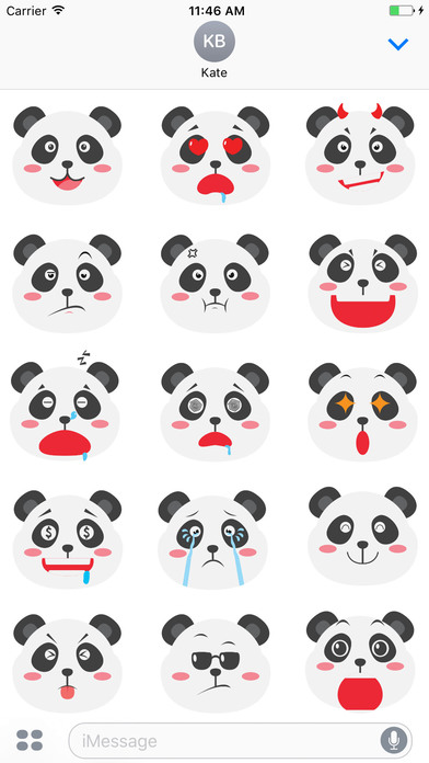 Super Cute Panda - Emoji Style screenshot 2