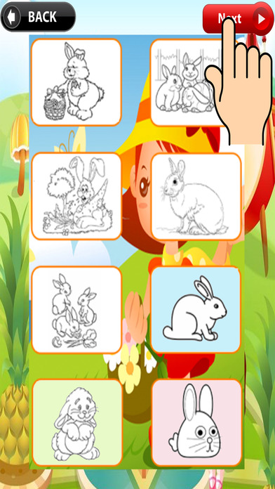 Little Bunny Rabbits Coloring Draw Page screenshot 2