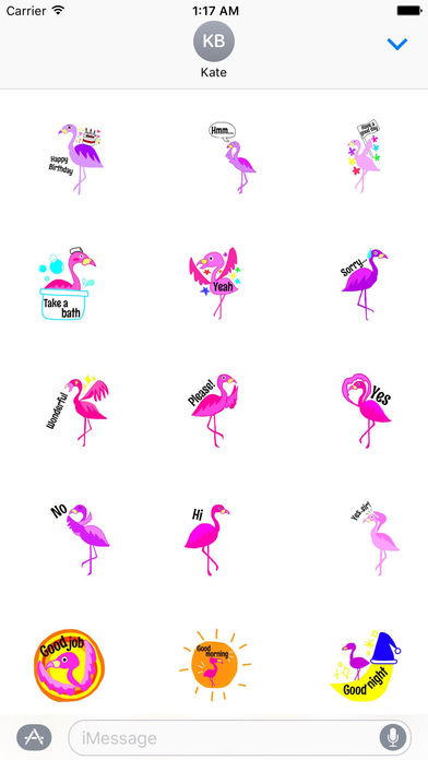 Pink Flamingo - FlamMoji Sticker screenshot 2