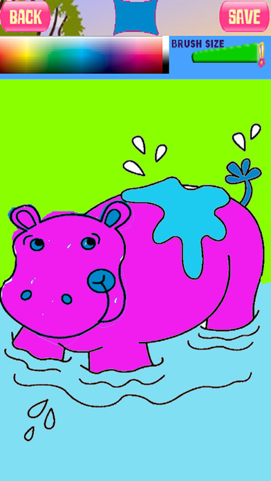 The First Paint Color Hippo Animal Games screenshot 2
