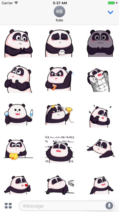Panda Animated Emoji Stickers screenshot 2