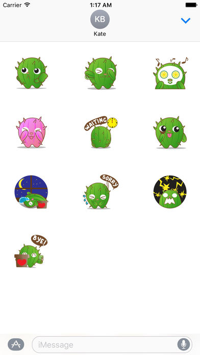 Adorable Cactus Emoji Stickers Pack screenshot 3