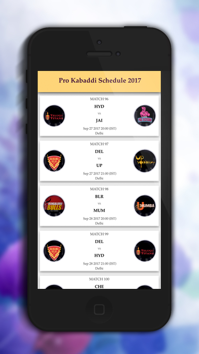 Schedule For Pro Kabaddi League 2017 screenshot 3