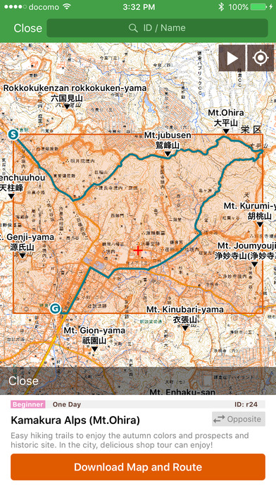 Japan Alps Hiking Map screenshot 3