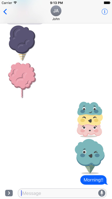 Cotton Candy Funny Stickers screenshot 2