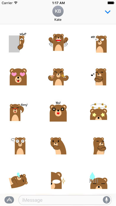 Cute Brown Bear Sticker screenshot 2