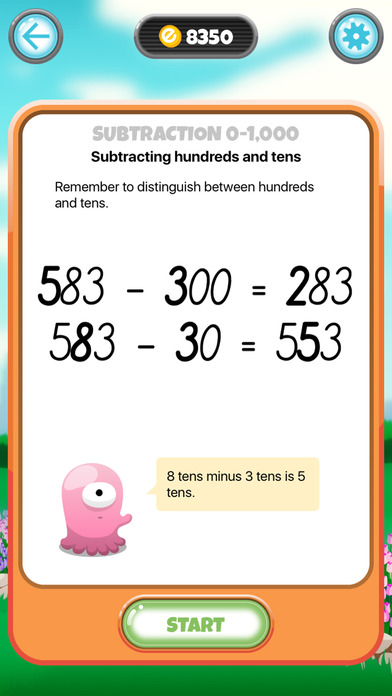 MathMonsters Subtraction screenshot 2