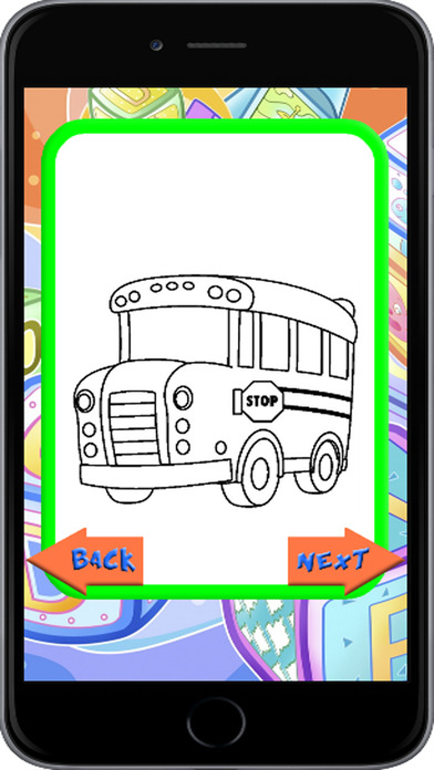 Coloring Book School Bus Cartoon Painting screenshot 3