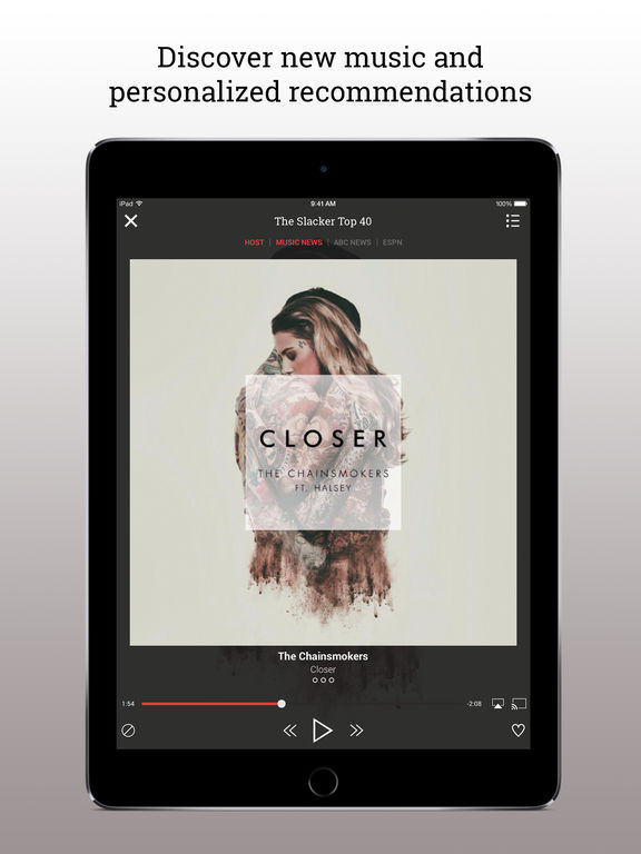 Screenshots of Slacker Radio for iPad