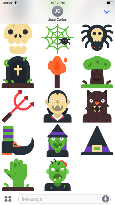 Halloween Flat Sticker Pack for iMessage screenshot 4
