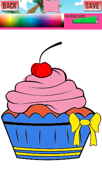 Sweet Book Coloring Pages Paint Cup Cake screenshot 3