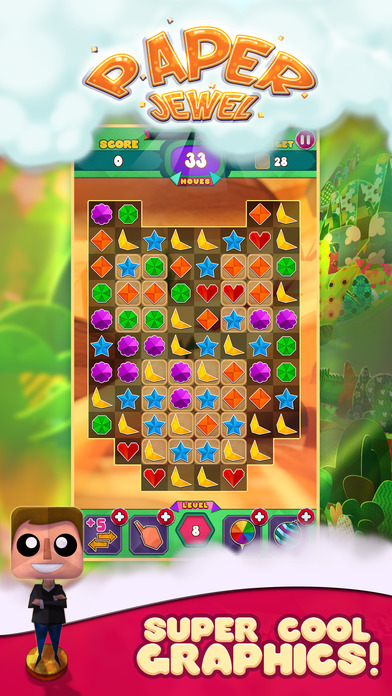 Paper Jewels Match 3 Game screenshot 2