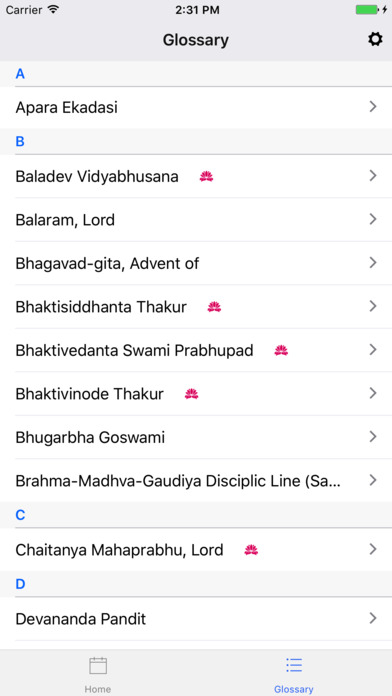 Vaishnava Calendar screenshot 2