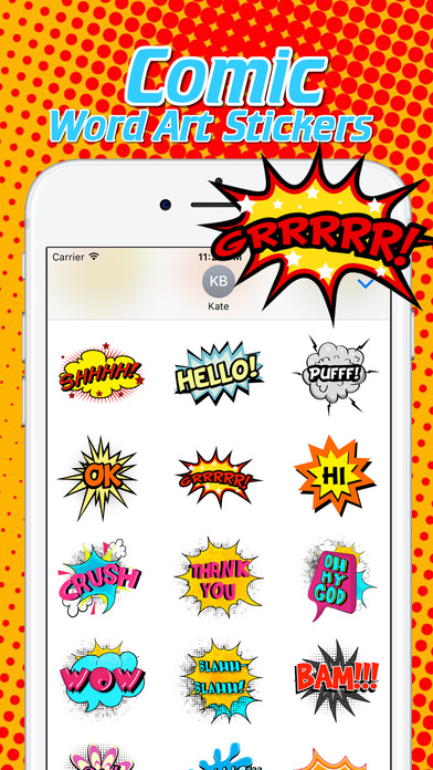 Comic Word Art Stickers screenshot 3
