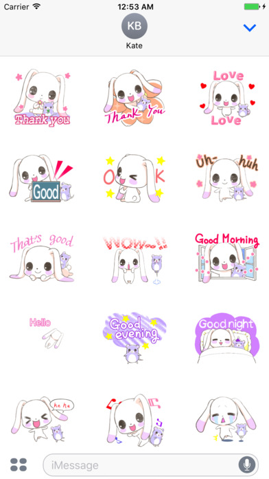 Rabbit And Mouse Animated Stickers screenshot 2