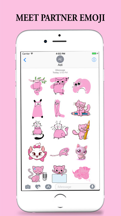 Pink Partner Stickers for iMessages screenshot 2
