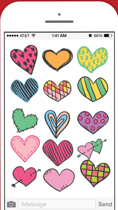 Heart Sketch iMessage Stickers screenshot 2