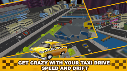 Blocky Loop Taxi Driver 3D screenshot 3