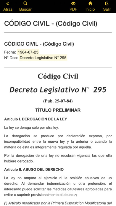Legales Código Civil screenshot 4