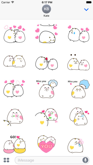 Hamster Lovely Couple Animated Stickers screenshot 2