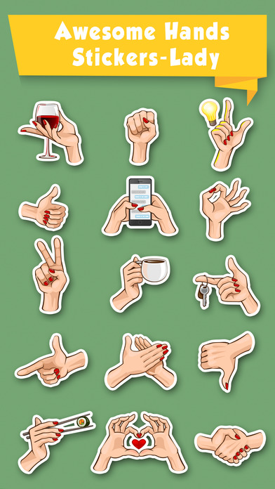 Awesome Hands Stickers - Lady screenshot 3