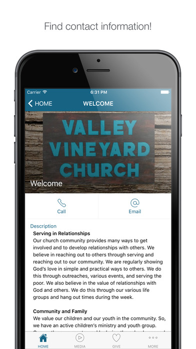 Valley Vineyard Church screenshot 2