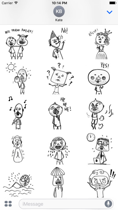 Hand Drawn Weird Human Sticker Pack for iMessage screenshot 2