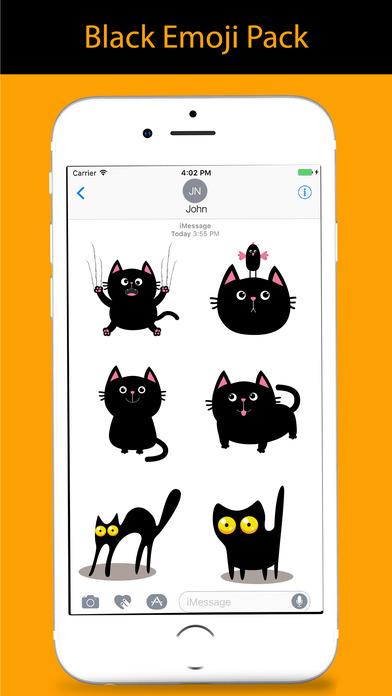 Black Cat Sticker for iMessage screenshot 3