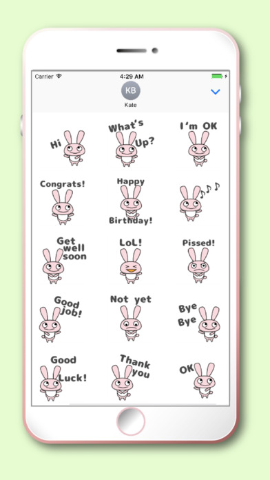 Cute Rabbit Kawaii emoji screenshot 2