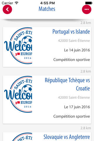 Saint-Étienne Welcomes EUROPE est une application dédiée à l'Euro 2016 de football à Saint-Étienne du 10 juin au 10 juillet screenshot 3