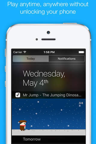 Mr Jump - The Jumping Dinosaur, T-Rex in Widget Game, Notification Center screenshot 3