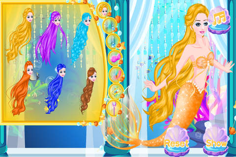 人鱼公主的美发沙龙 - 小公主的舞会沙龙,女孩免费美容换装化妆游戏 screenshot 4