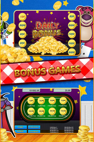 Slot Machines & Poker Mega Casino “ Toy Story Slots Edition ” Pro screenshot 3