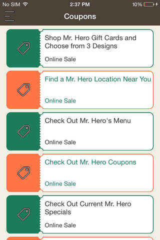 Coupons for Mr. Hero screenshot 2