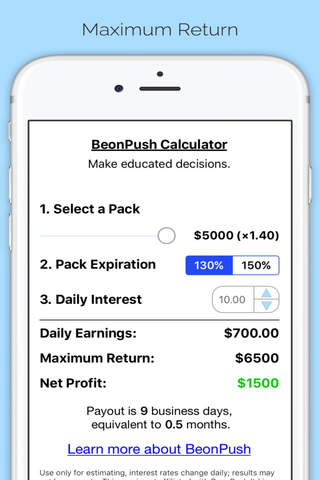 BeonPush ROI Calculator screenshot 3
