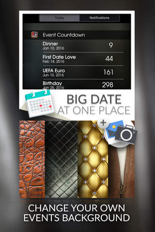 Event Countdown Beautiful Wallpaper  - “ Leather ” Pro screenshot 2