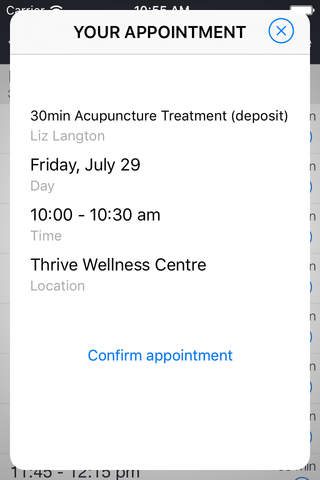 Thrive Wellness Scheduler screenshot 2
