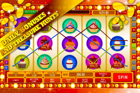 The Cupcake Slot Machine: Enjoy the chef's desserts while playing super arcade card games screenshot 3