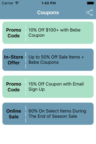 Coupons for Bebe Shopping App screenshot 2