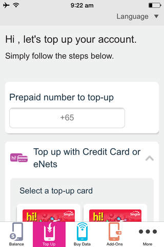 Singtel Prepaid hi!App screenshot 3